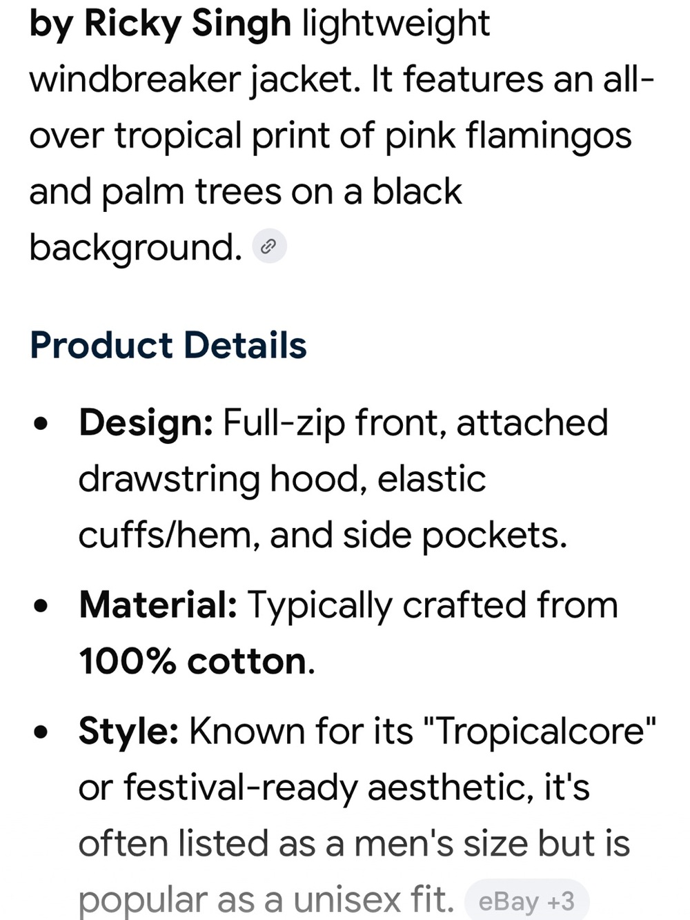 Denim & Flower Black Hoodie with Green Palm & Pink Flamingo Print - Picture 10 of 10